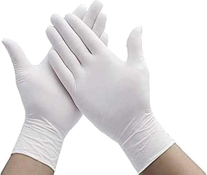 white  Malaysian gloves